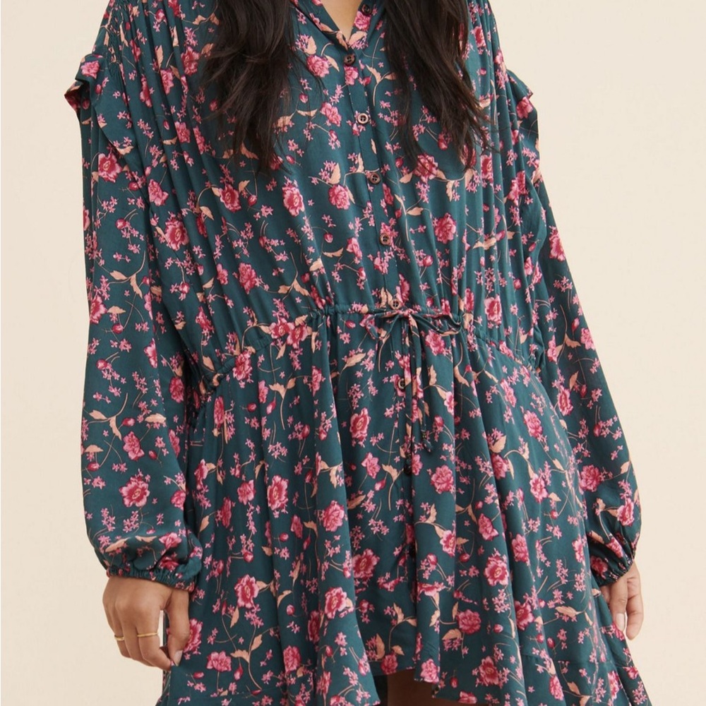 Free People Floral Long-Sleeve Dress